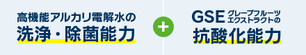高機能アルカリ電解水の 洗浄・除菌能力 抗酸化能力